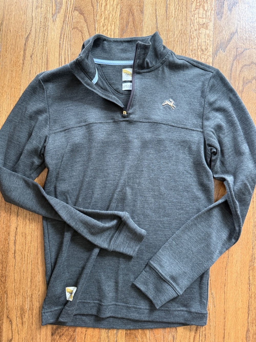 Gray Quarter-Zip Tracksmith Sweater